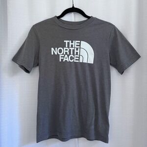 The North Face Boys T Shirt Gray Short Sleeve Logo Size Large 14 16